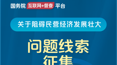 男人疯狂的日逼国务院“互联网+督查”平台公开征集阻碍民营经济发展壮大问题线索